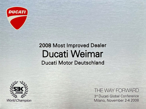 Ducati Weimar - Most Improved Dealer 2008